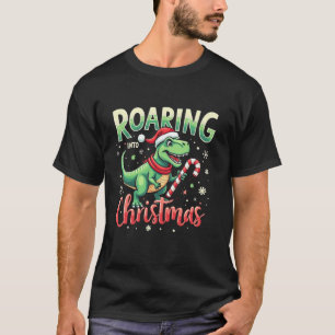 Roaming in Weihnachten T Rex Weihnachtsmannmütze C T-Shirt