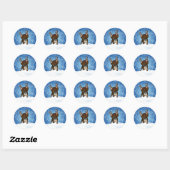 Roan Brittany Reindeer Classic Round Sticker (Blatt)