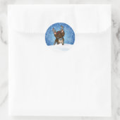 Roan Brittany Reindeer Classic Round Sticker (Tasche)