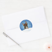 Roan Brittany Reindeer Classic Round Sticker (Umschlag)