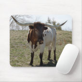 Roan Longhorn-Ochse personifizieren, wenn er Mousepad (Mit Mouse)