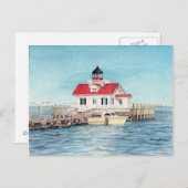 Roanoke Island Lighthouse Postcard Postkarte (Vorne/Hinten)