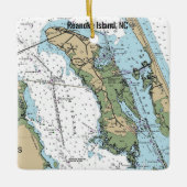 Roanoke Island NC Chart Keramikornament (Vorderseite)