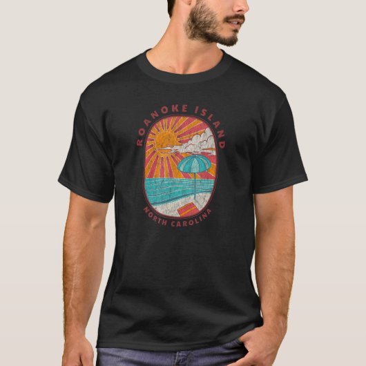 Roanoke Island NC Sommerurlaub Schirm T-Shirt (Vorderseite)