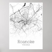 Roanoke Map - Virginia - City Map Poster (Vorne)