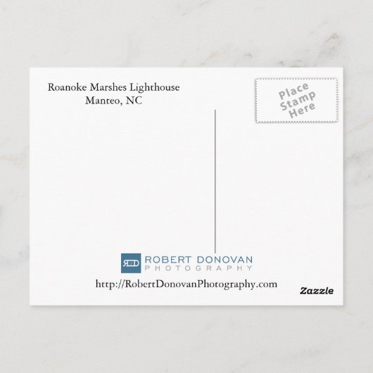 Roanoke Marshes Lighthouse Postkarte (Rückseite)