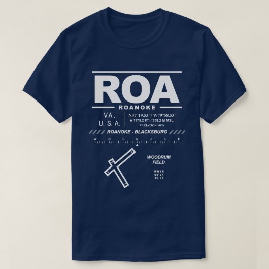 Roanoke - Regionalflughafen Blacksburg - ROA-T - S T-Shirt (Design vorne)