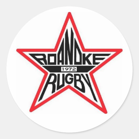 Roanoke Rugby Round Sticker (Vorderseite)