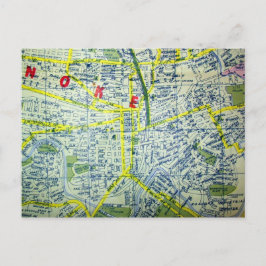 Roanoke, VA Vintag Map Postkarte