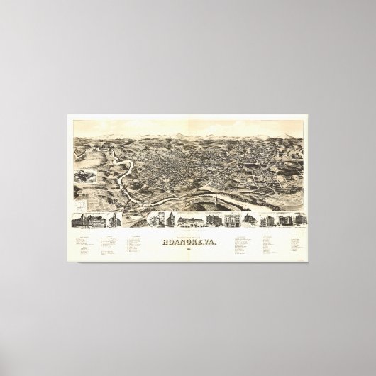 Roanoke, Virginia (1891) Leinwanddruck (Vorderseite)