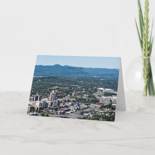 Roanoke, Virginia Panorama Karte (Vorderseite)