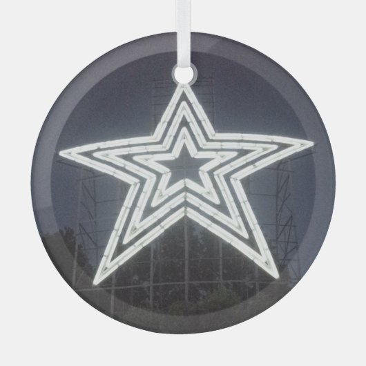 Roanoke Virginia Star Ornament Aus Glas (Vorderseite)