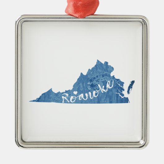 Roanoke Virginia Wood Grain Ornament Aus Metall (Vorne)