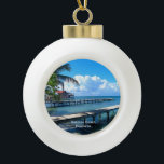 Roantan Beach, Honduras Keramik Kugel-Ornament<br><div class="desc">Roantan Beach,  Honduras Ornament. MEIN ORIGINALARTWORK unter Zazzle.com/virginia5050*,  FLORIDA GIFT STORE unter Zazzle.com/FloridaGiftStore* und BIRTHDAY GIFT STORE unter Zazzle.com/BirthdayGiftStore*</div>