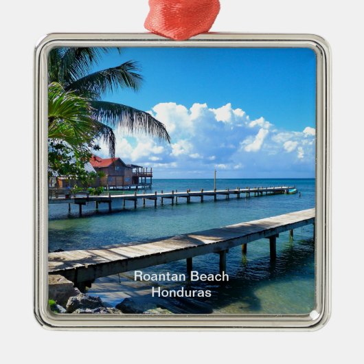 Roantan Beach, Honduras Ornament Aus Metall (Vorne)