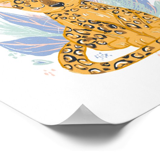 Roar Cheetah Leopard Kinderzimmer Art Poster (Ecke)
