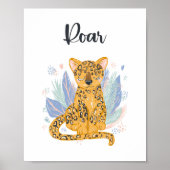 Roar Cheetah Leopard Kinderzimmer Art Poster (Vorne)