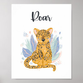 Roar Cheetah Leopard Kinderzimmer Art Poster