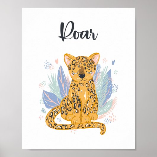 Roar Cheetah Leopard Kinderzimmer Art Poster (Vorne)