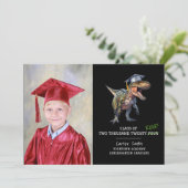Roar Class of 2024 Dinosaur Abschluss Foto Black Karte (Stehend Vorderseite)