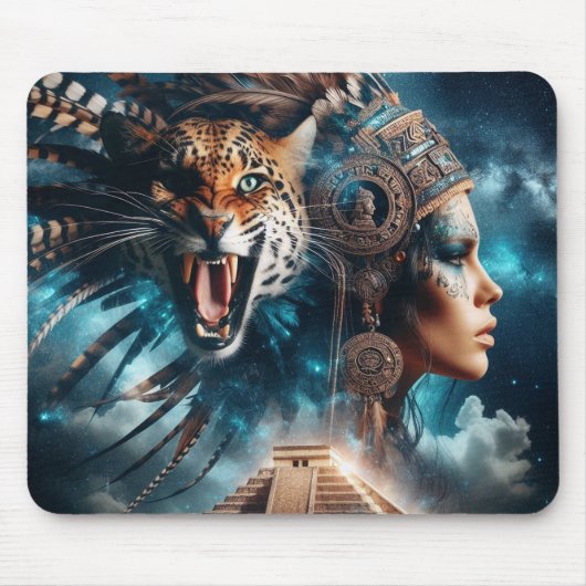 Roar des alten Jaguar-Kriegers Mousepad (Vorne)