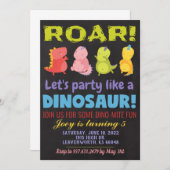 Roar Dinosaur Birthday Einladung (Vorne/Hinten)