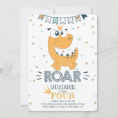 ROAR Dinosaur Birthday Einladung (Vorderseite)