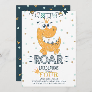 ROAR Dinosaur Birthday Einladung