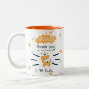 ROAR Dinosaur Birthday Gevor Personalisiert Zweifarbige Tasse