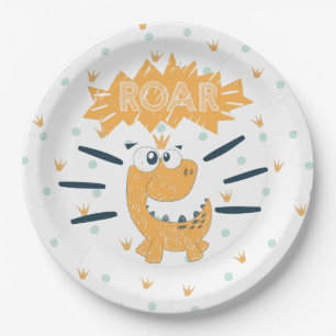 ROAR Dinosaur Birthday Paper Plate Pappteller