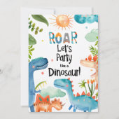 ROAR! Dinosaur Birthday Party Einladung (Vorderseite)