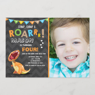 ROAR Dinosaur Dino Geburtstagsparty Einladung