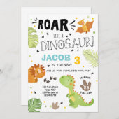 Roar Dinosaur Einladung zum Geburtstag Dino Party (Vorne/Hinten)