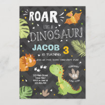 Roar Dinosaur Einladung zum Geburtstag Dino Party 