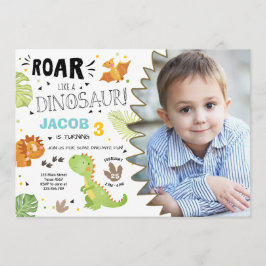 Roar Dinosaur Geburtstagsaufladung Dino Party Boy Einladung