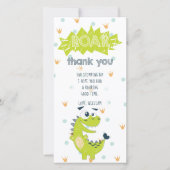 Roar Dinosaur Green Geburtstag Danke Karte (Vorderseite)