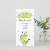 Roar Dinosaur Green Geburtstag Danke Karte (Stehend Vorderseite)