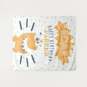 ROAR Dinosaur Happy Geburtstag Personalisiert Wandteppich (Vorderseite (Horizontal))