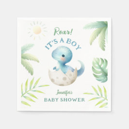 Roar Es ist ein Junge! Niedlich Dino Dinosaur Baby Serviette