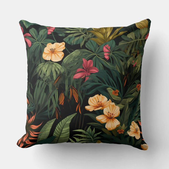 Roar & Exploration Rainforest Botanisch Kissen (Vorderseite)