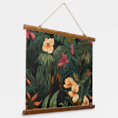 Roar & Exploration Rainforest Botanisch Wandteppich Mit Holzrahmen (Gewinkelt)