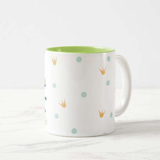 ROAR Green Dinosaurier Personalisiert Zweifarbige Tasse (VorderseiteRechts)