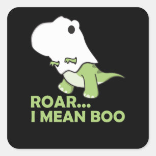 Roar I Gemein Boo Niedlich Kawaii Halloween T-Rex  Quadratischer Aufkleber
