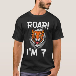 Roar I m 7 Tiger Animal Themed Birthday Party Cele T-Shirt