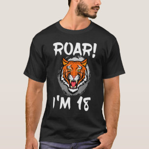 Roar I'm 18 Tiger Animal Themed Party Cel T-Shirt