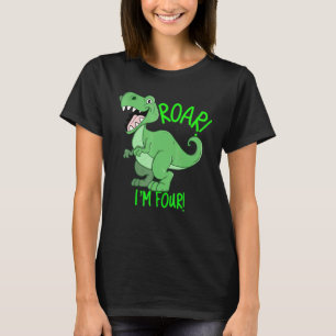 ROAR IM Four Childrens Tyrannosaurus Rex Dino Birt T-Shirt