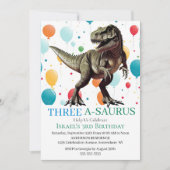 Roar in Fun Dinosaur Jurassic World Einladung (Vorderseite)