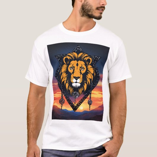 "Roar in Style: Lion Print T - Shirt" T-Shirt (Vorderseite)