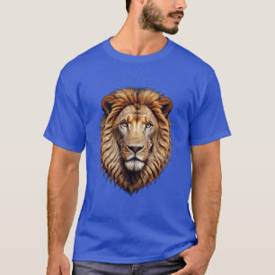 "Roar in Style: Unique Geometric Lion Logo T - Shi T-Shirt