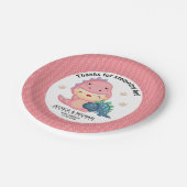 Roar It's a Dinosaur Girl Baby Shower Pappteller (Schrägansicht)